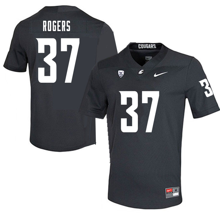 Men #37 Justus Rogers Washington State Cougars College Football Jerseys Sale-Charcoal